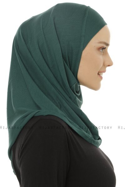 Hanfendy Plain Logo - Hijab One-Piece Verde Scuro