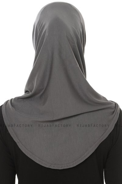 Hanfendy Plain Logo - Hijab One-Piece Grigio Scuro