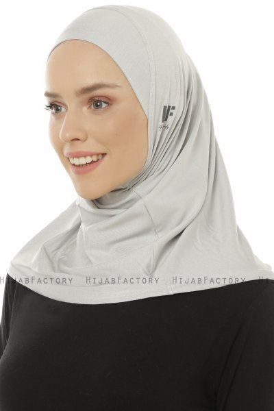 Hanfendy Plain Logo - Hijab One-Piece Grigio Chiaro