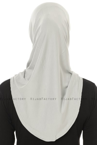 Hanfendy Plain Logo - Hijab One-Piece Grigio Chiaro