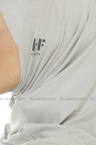 Hanfendy Plain Logo - Hijab One-Piece Grigio Chiaro