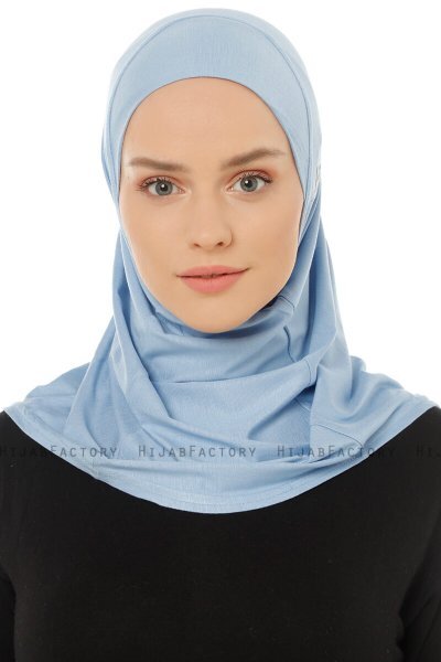 Hanfendy Plain Logo - Hijab One-Piece Azzurro