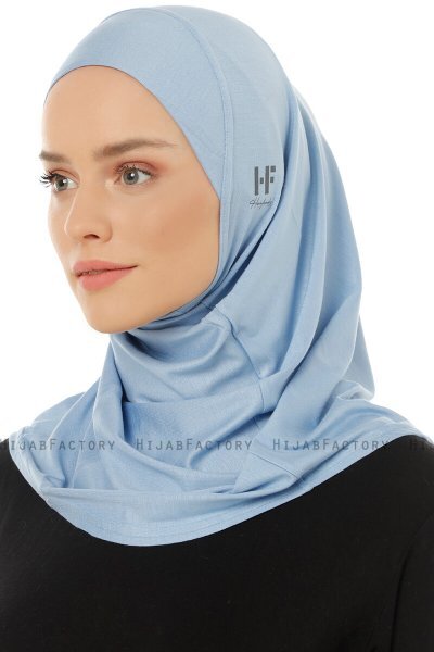 Hanfendy Plain Logo - Hijab One-Piece Azzurro