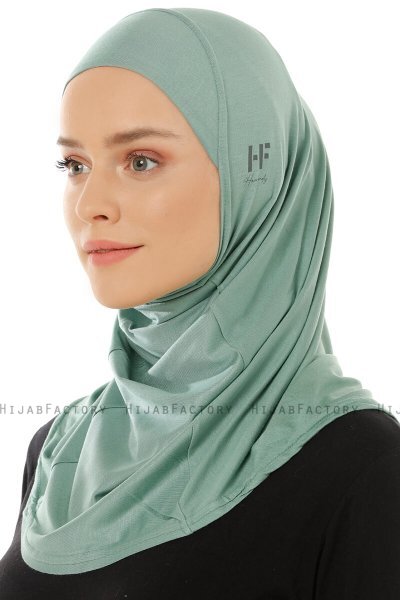 Hanfendy Plain Logo - Hijab One-Piece Verde