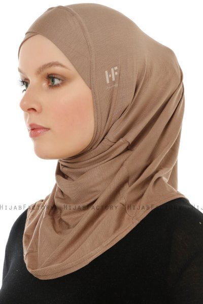 Hanfendy Cross Logo - Hijab One-Piece Taupe Scuro