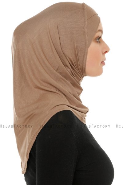Hanfendy Cross Logo - Hijab One-Piece Taupe Scuro