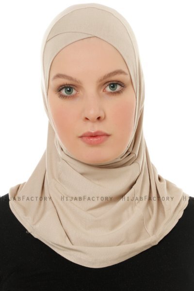 Hanfendy Cross Logo - Hijab One-Piece Taupe Chiaro