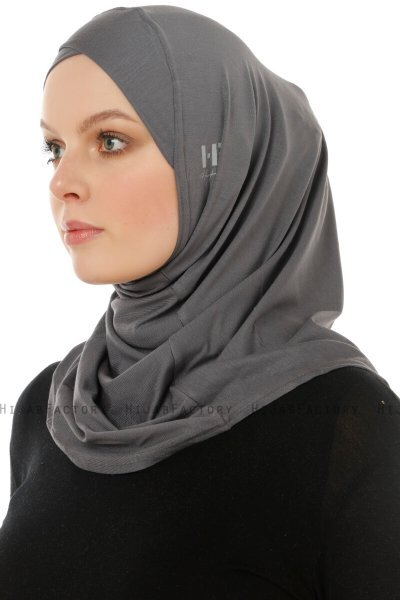 Hanfendy Cross Logo - Hijab One-Piece Grigio Scuro