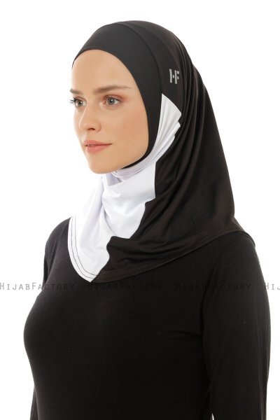 Esin - Hijab One-Piece Nero & Bianca & Grigio Chiaro