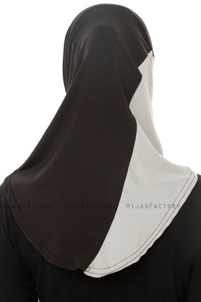 Esin - Hijab One-Piece Nero & Bianca & Grigio Chiaro