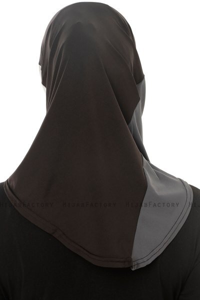 Esin - Hijab One-Piece Nero & Grigio Chiaro & Antracite