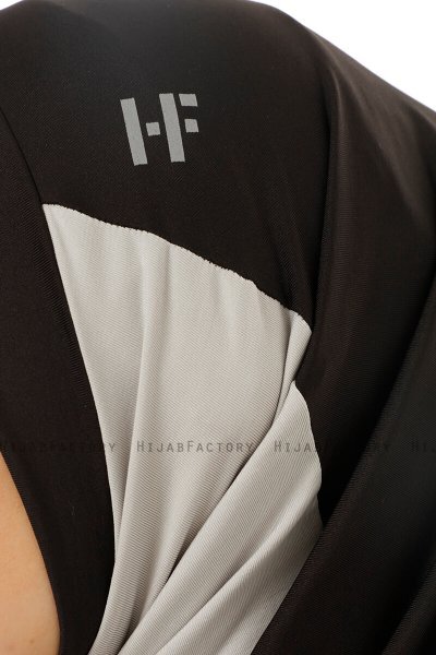 Esin - Hijab One-Piece Nero & Grigio Chiaro & Antracite