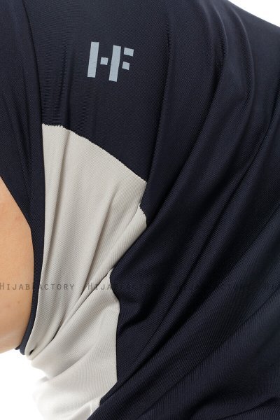 Esin - Hijab One-Piece Blu Navy & Grigio Chiaro & Azzurro