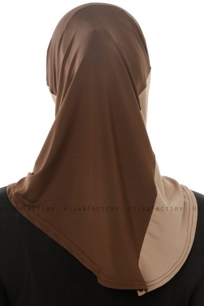 Esin - Hijab One-Piece Marrone & Taupe Chiaro & Taupe Scuro