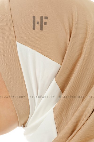 Esin - Hijab One-Piece Beige & Creme & Taupe Scuro