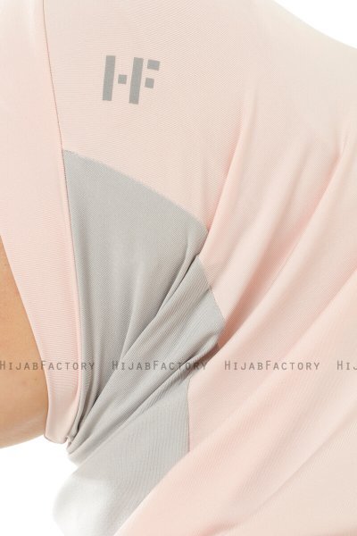 Esin - Hijab One-Piece Rosa Antico & Grigio Chiaro & Creme