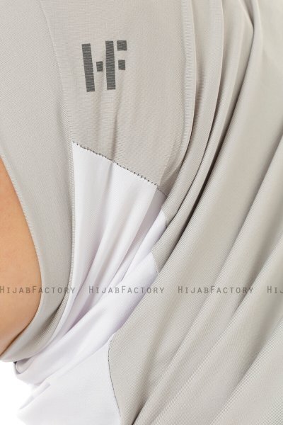 Esin - Hijab One-Piece Grigio Chiaro & Bianca & Antracite