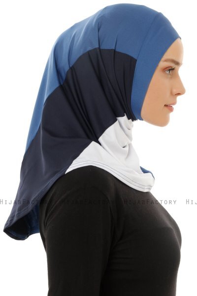 Esin - Hijab One-Piece Indaco & Bianca & Blu Navy