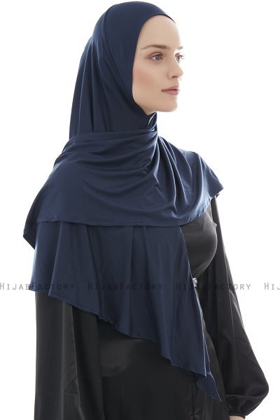  Ajda - Hijab Blu Navy Con Cerniera