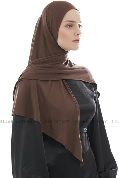  Ajda - Hijab Marrone Con Cerniera