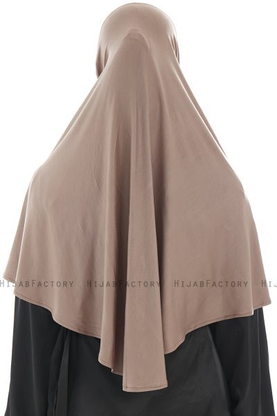  Ajda - Hijab Taupe Scuro Con Cerniera