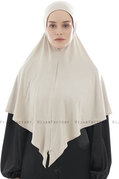  Ajda - Hijab Taupe Chiaro Con Cerniera