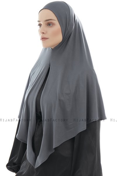  Ajda - Hijab Grigio Scuro Con Cerniera