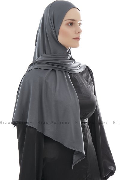  Ajda - Hijab Grigio Scuro Con Cerniera