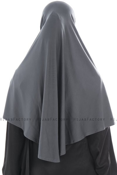  Ajda - Hijab Grigio Scuro Con Cerniera