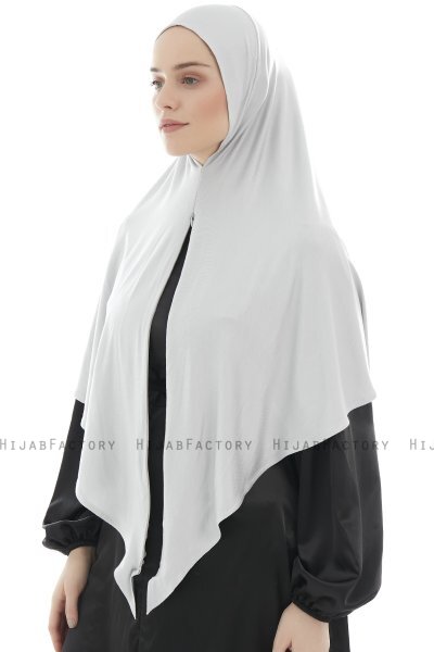  Ajda - Hijab Grigio Chiaro Con Cerniera