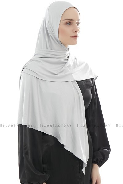  Ajda - Hijab Grigio Chiaro Con Cerniera