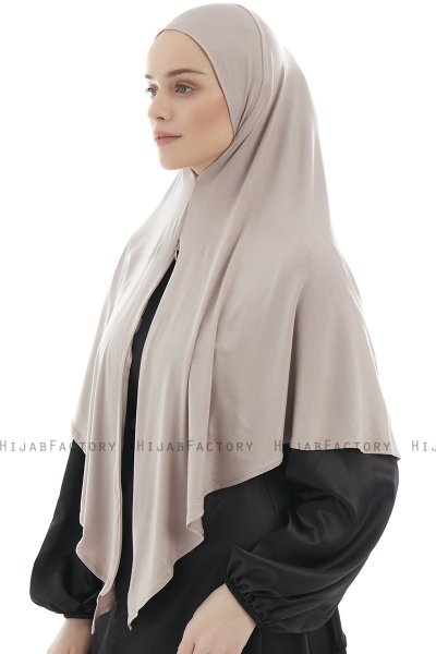  Ajda - Hijab Grigio Pietra Con Cerniera