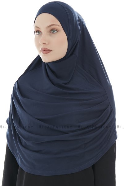 Roxelana - Hijab Al Amira Blu Navy Lunga