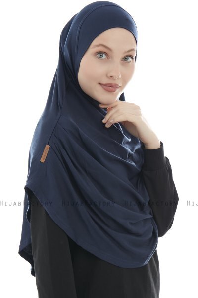 Roxelana - Hijab Al Amira Blu Navy Lunga