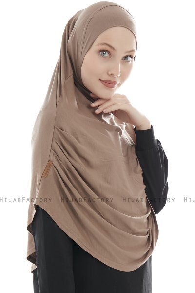 Roxelana - Hijab Al Amira Taupe Scuro Lunga