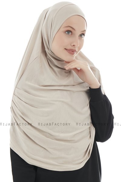 Roxelana - Hijab Al Amira Taupe Chiaro Lunga