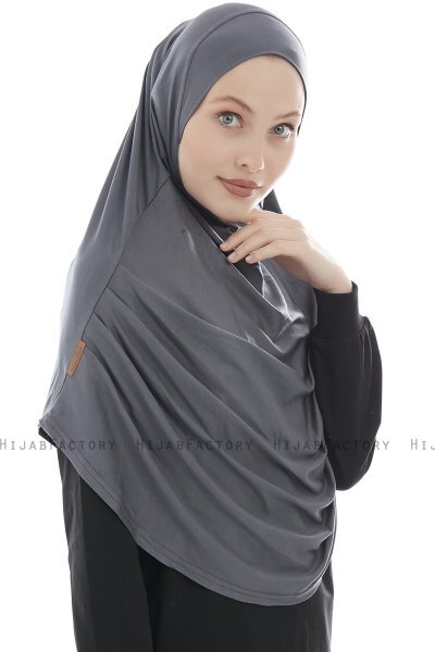 Roxelana - Hijab Al Amira Grigio Scuro Lunga