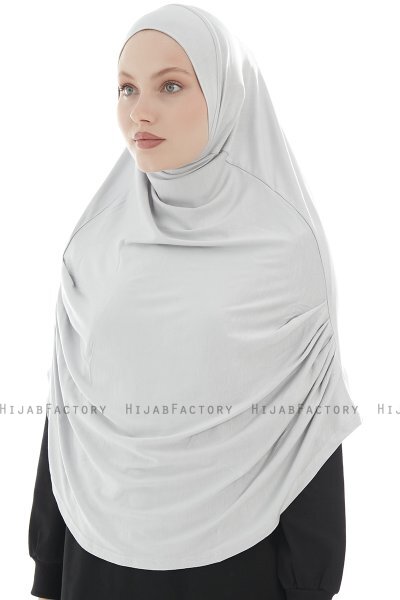 Roxelana - Hijab Al Amira Grigio Chiaro Lunga