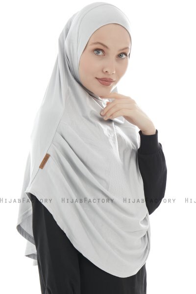 Roxelana - Hijab Al Amira Grigio Chiaro Lunga