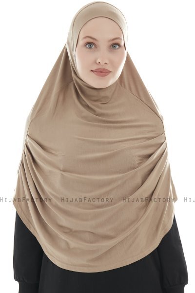 Roxelana - Hijab Al Amira Marrone Chiaro Lunga