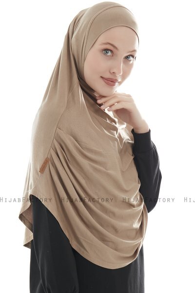 Roxelana - Hijab Al Amira Marrone Chiaro Lunga