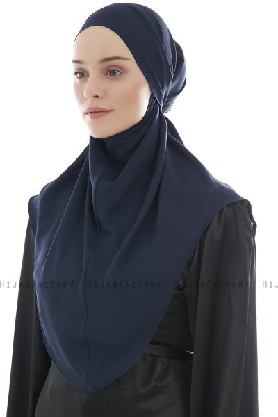 Ebrar - Hijab Al Amira Crepe Chiffon Blu Navy