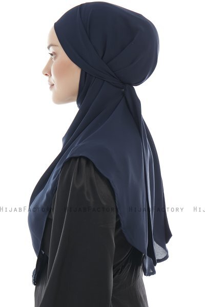 Ebrar - Hijab Al Amira Crepe Chiffon Blu Navy