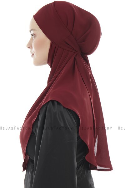 Ebrar - Hijab Al Amira Crepe Chiffon Bordò