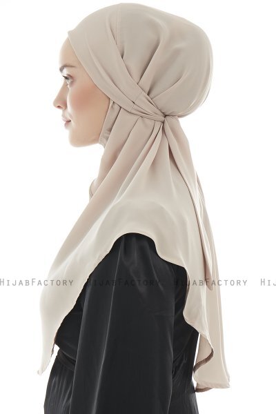 Ebrar - Hijab Al Amira Crepe Chiffon Taupe Chiaro