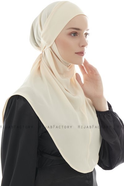 Ebrar - Hijab Al Amira Crepe Chiffon Beige Chiaro