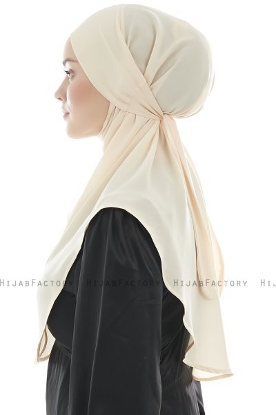 Ebrar - Hijab Al Amira Crepe Chiffon Beige Chiaro