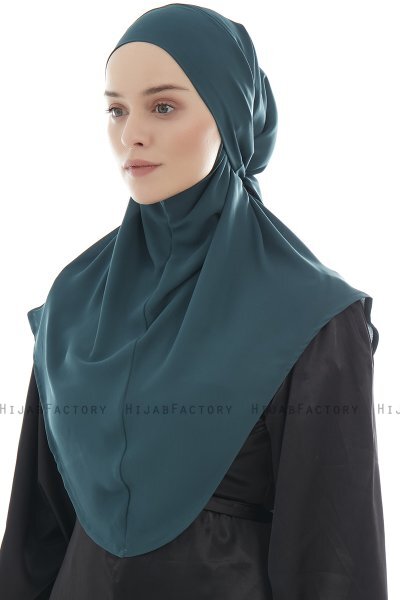 Ebrar - Hijab Al Amira Crepe Chiffon Verde Scuro