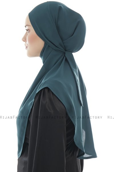 Ebrar - Hijab Al Amira Crepe Chiffon Verde Scuro