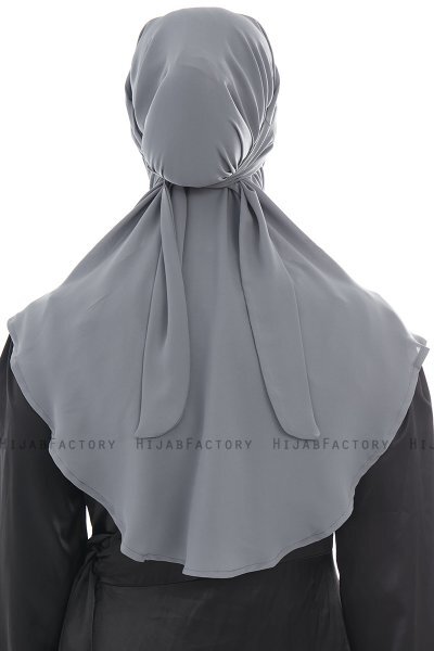 Ebrar - Hijab Al Amira Crepe Chiffon Grigio Scuro